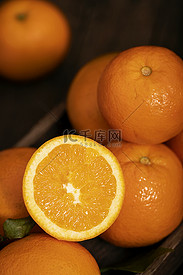 水果橙子暗调风格背景