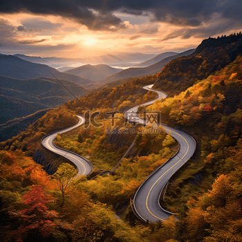 山上新的蜿蜒的道路