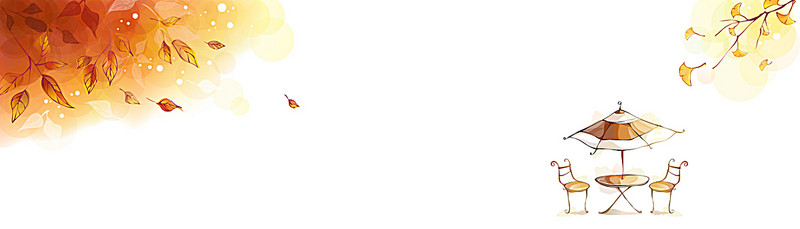 卡通手绘秋天落叶背景banner