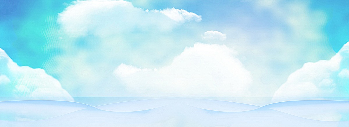 夏季手绘水彩蓝色天空草地海报背景