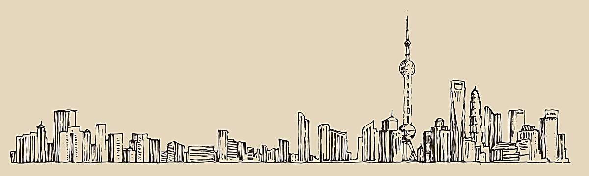 手绘城市风景banner背景背景图片素材