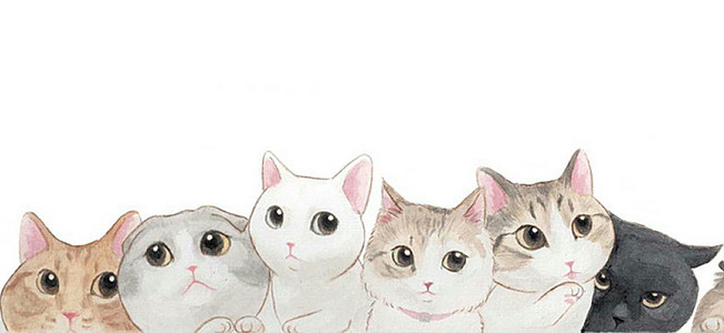 手绘猫咪背景背景图片素材