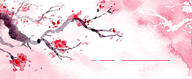粉色和风桃花樱花横版海报背景图片免费下载_广告背景