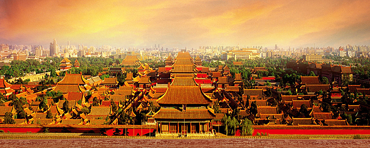 故宫特色建筑北京旅游海报背景素材