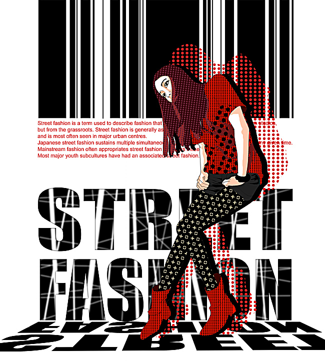 模特音乐二维码英文背景素材