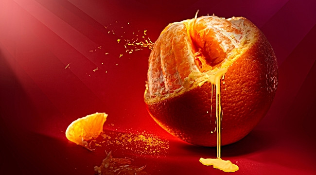 新鲜橘子淘宝促销背景素材_平面广告图片下载