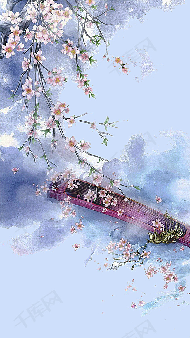 古风梅花乐器h5背景