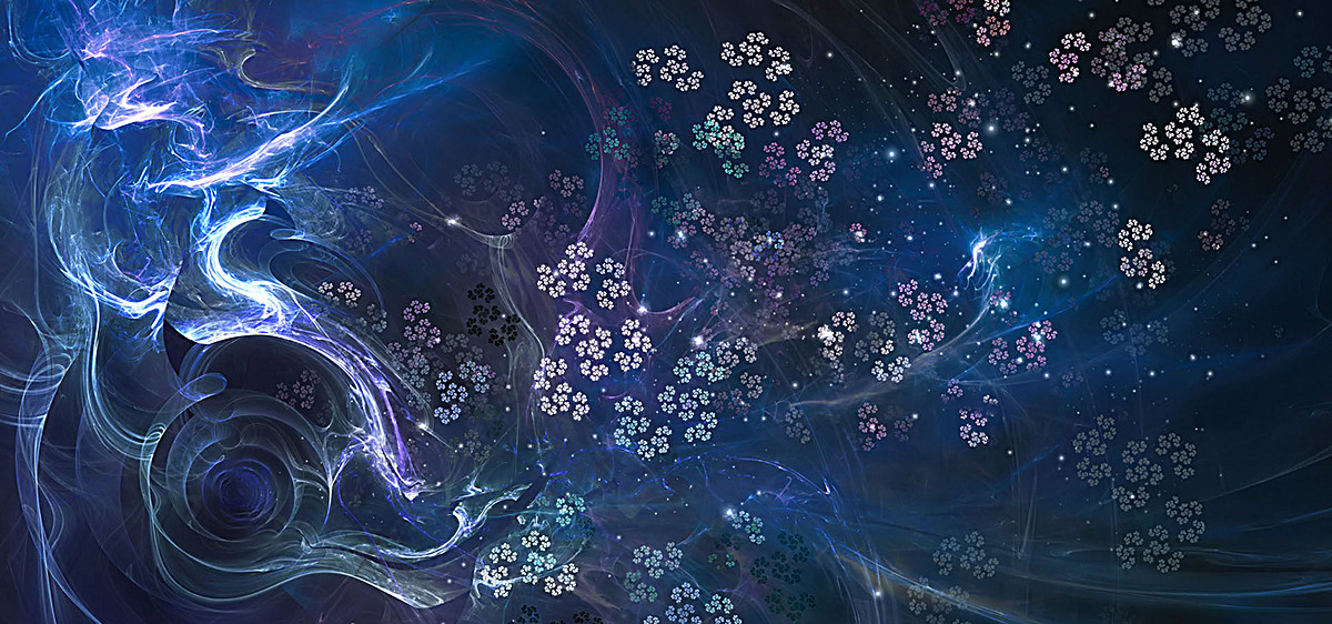 花朵商务科幻蓝色医疗海报背景