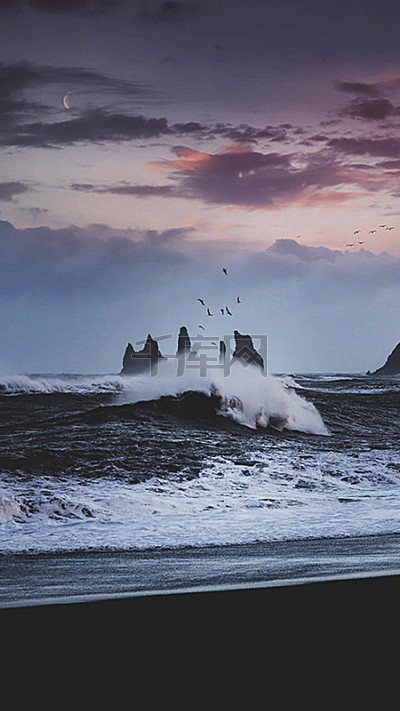 彩云大海风景手机端H5背景图片免费下载_H5