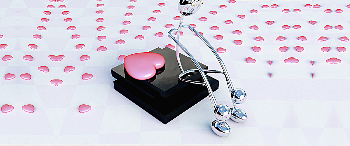 粉色爱心音乐盒情人节背景