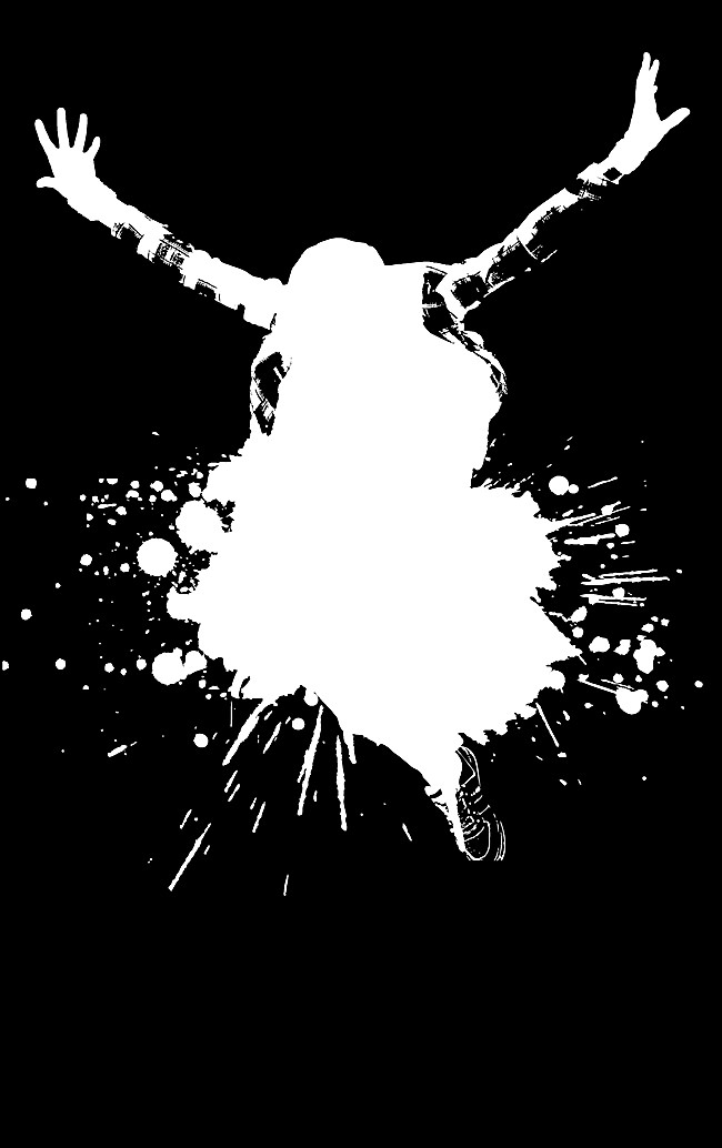 黑色动感喷溅人物剪影海报音乐背景_平面广告