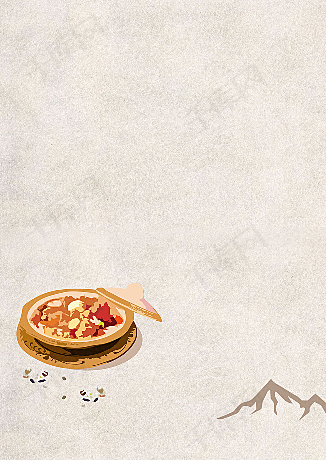 简约手绘美食海报背景