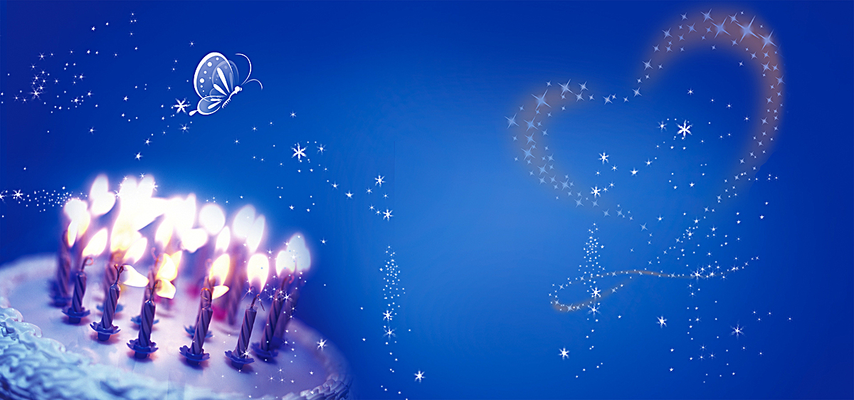 小清新梦幻生日快乐生日蛋糕海报背景图片免费下载