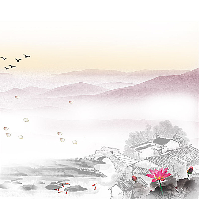 中国风江南小镇背景