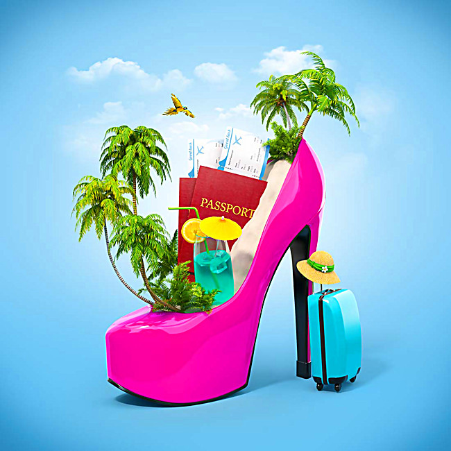 妇女节创意高跟鞋海报背景_平面广告图片下载