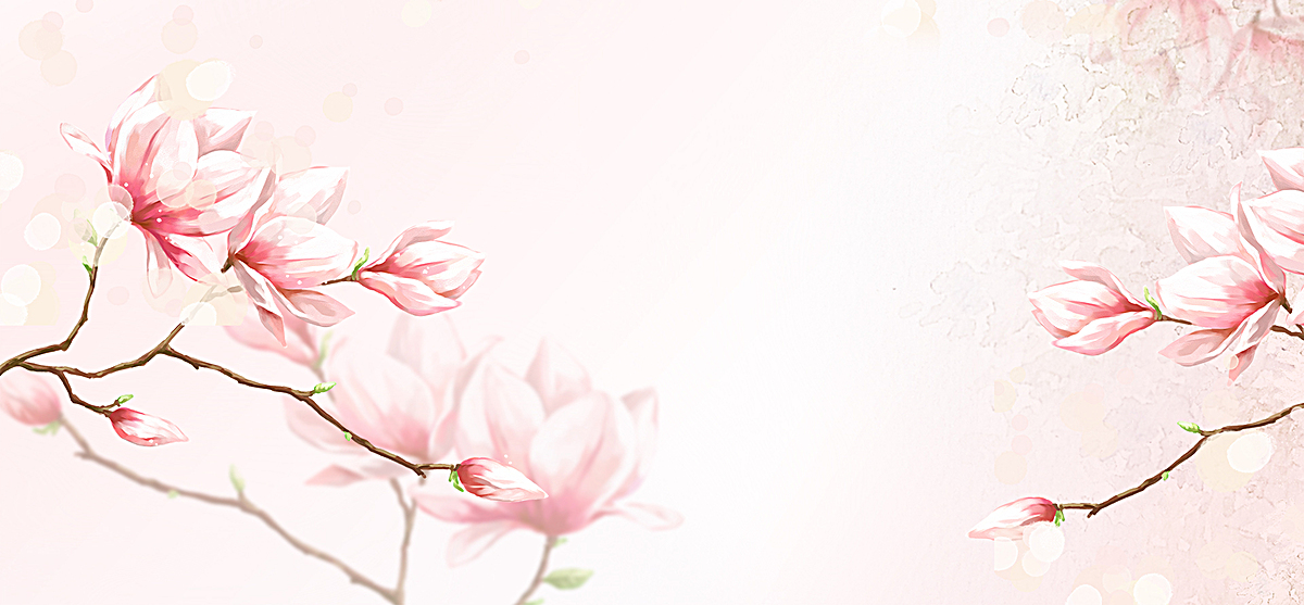 桃花节文艺小清新简约白色banner图片背景素材