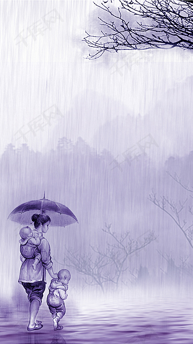 妇女节母亲节紫色浪漫背景素材