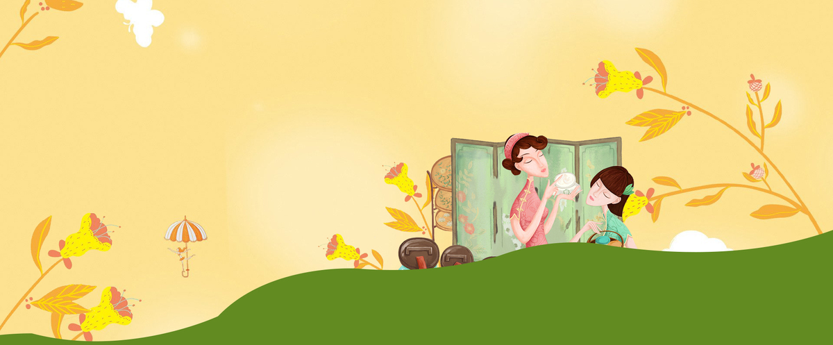 母亲节文艺复古手绘黄banner