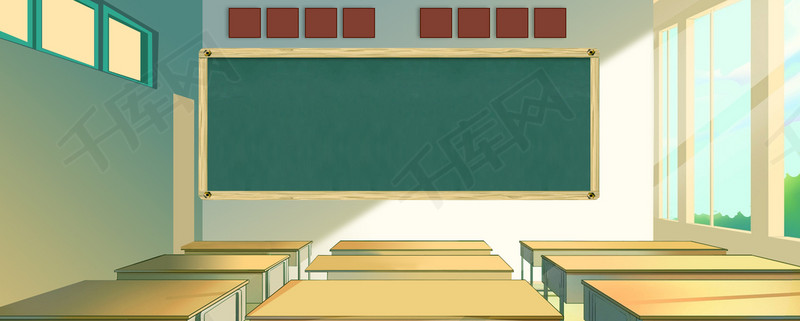 校园毕业季教室文艺动漫风背景图片免费下载_