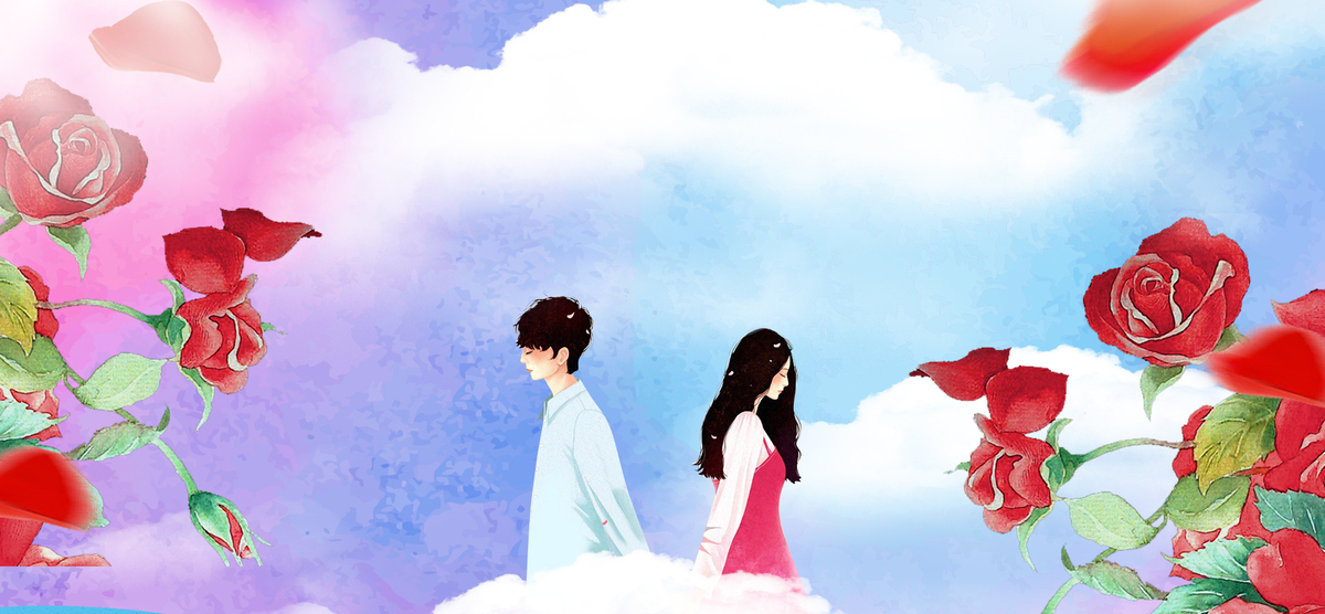 情人节浪漫简约风背景图片免费下载_海报ban