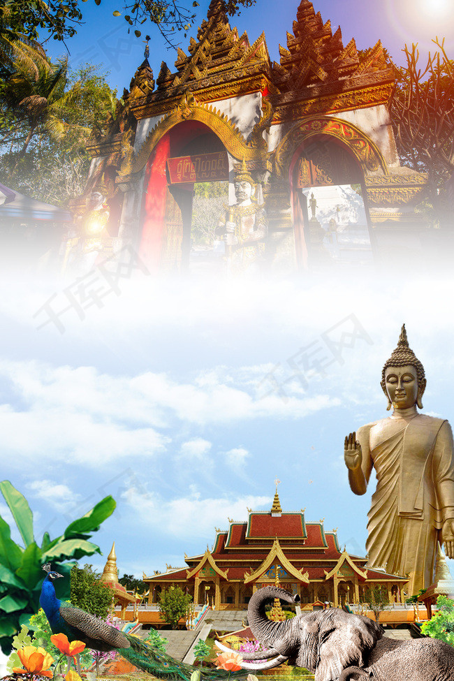 西双版纳旅游景点旅行团背景图片免费下载_广告背景