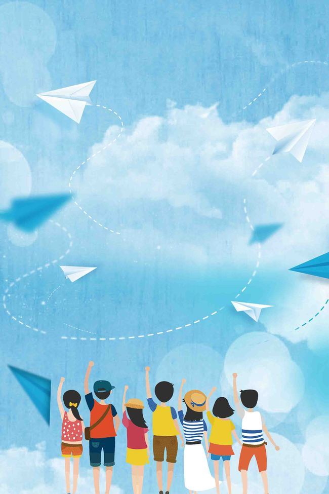 创意青春毕业季高考手绘海报展板背景模板