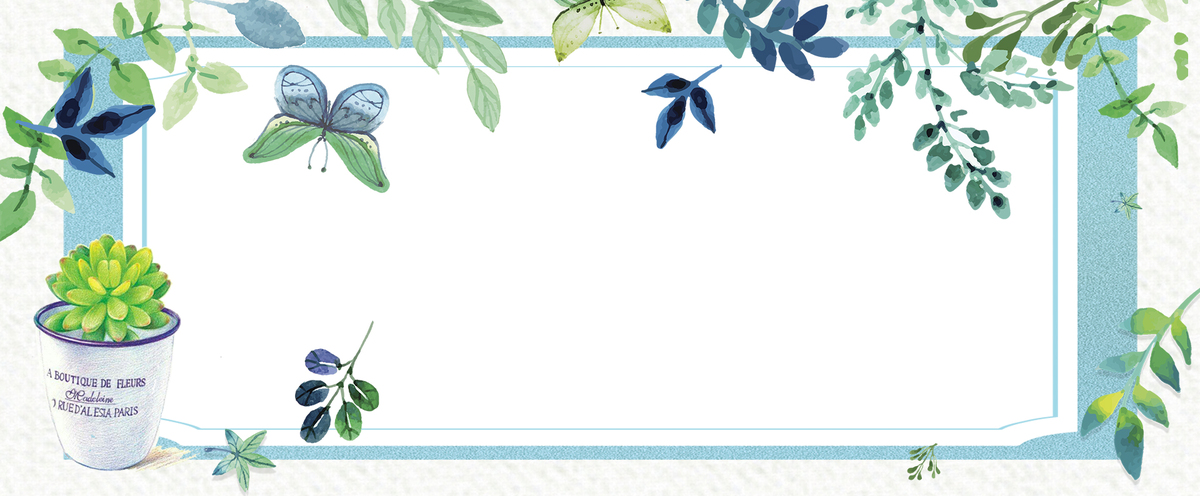 小清新绿色水彩banner背景