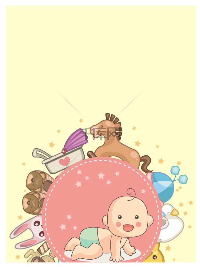 儿童可爱卡通育婴师招聘海报背景图片免费下载