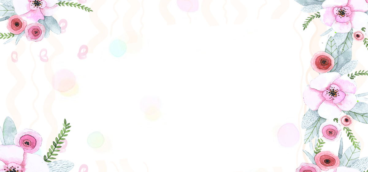 小清新花卉手绘水彩爱情婚礼背景