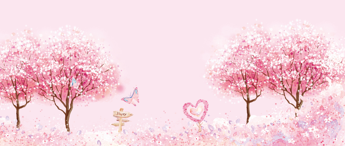 浪漫樱花情人节banner