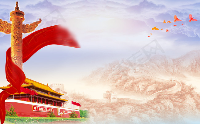 七一建党节横幅海报背景