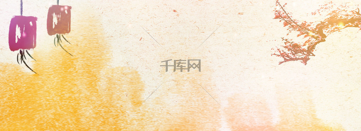 【秋季复古中国风质感banner海报背景】背景素