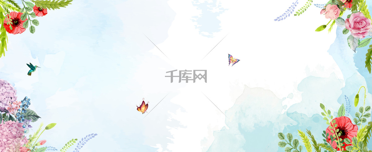 【小清新天空花秋季上新淘宝banner】背景素材