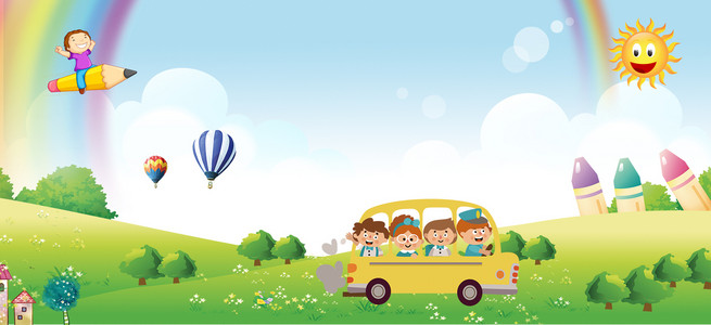 幼儿园开学季卡通海报背景图片免费下载_广告