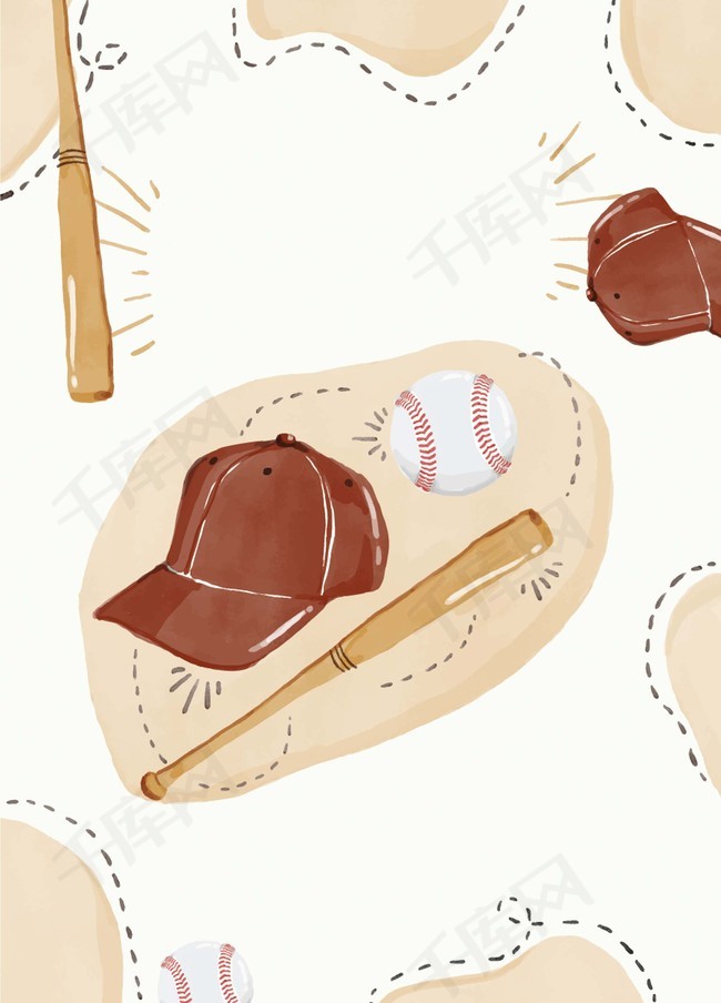 矢量卡通手绘大学棒球社团招新海报背景图片免