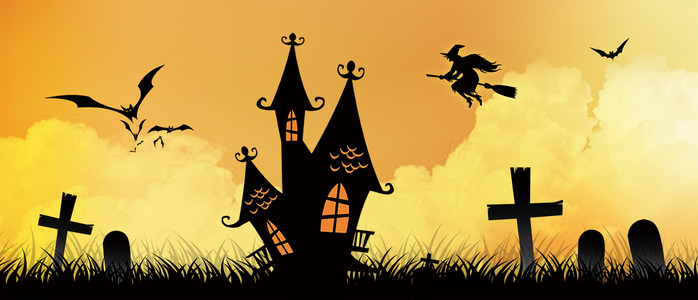 【万圣节鬼屋海报背景图片】_万圣节鬼屋海报