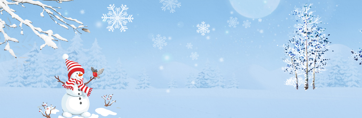 圣诞雪景唯美清新蓝色banner