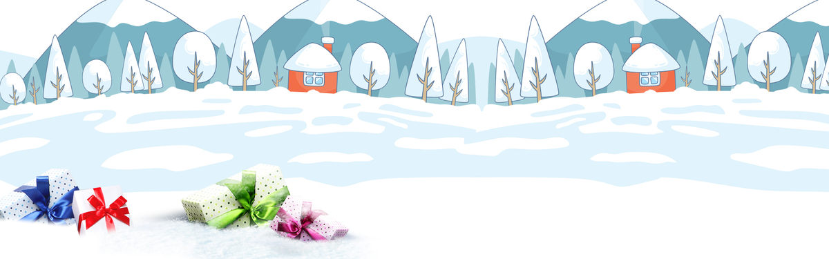 冬季小清新卡通雪景banner