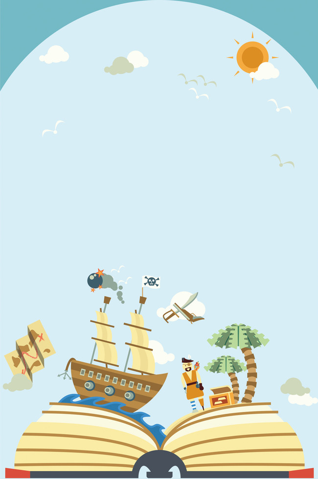高清童话书籍卡通手绘矢量海报背景素材下载_3534*psd