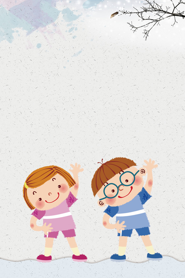 体操运动卡通校园海报