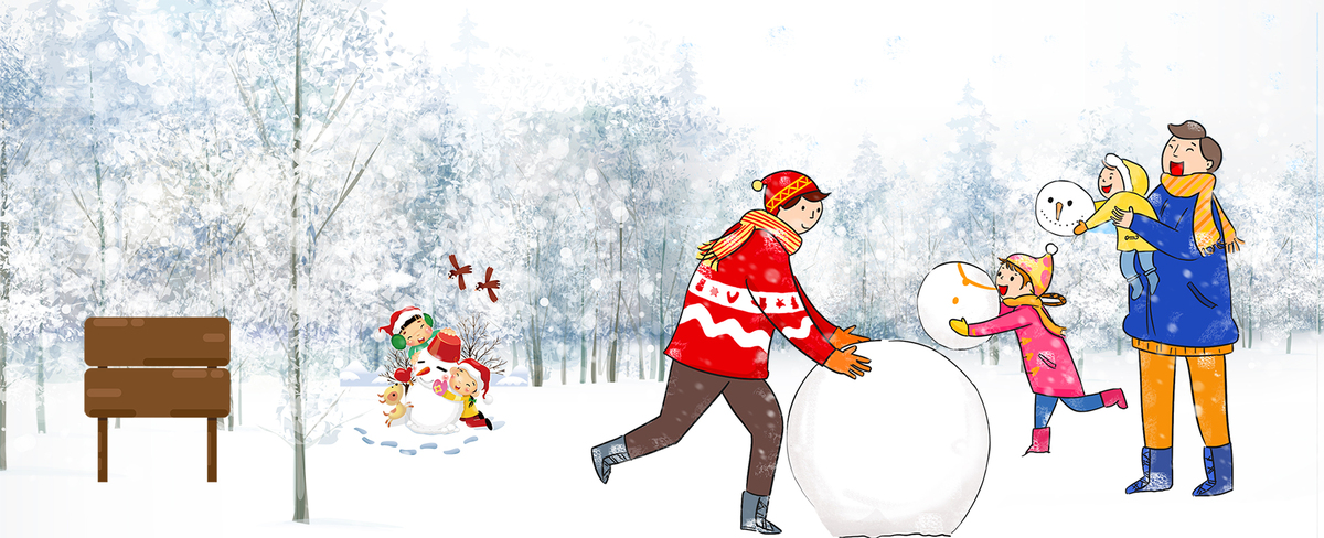 卡通滚雪球童趣banner