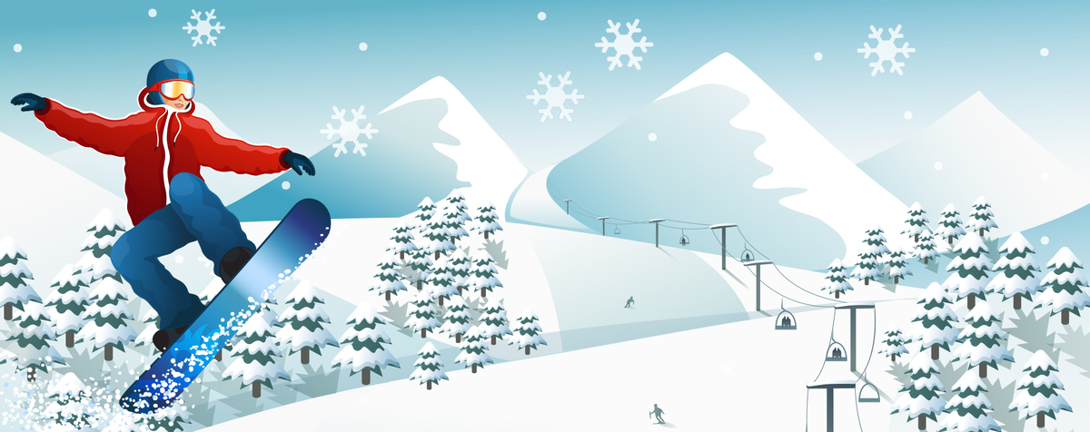 卡通滑雪童趣蓝色banner_psd素材免费下载_ 1920*762