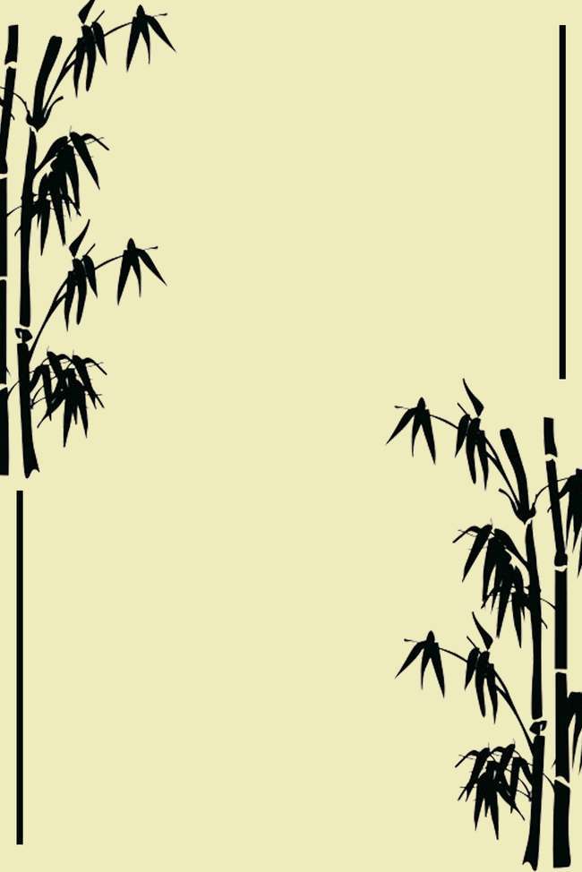 竹子绿色中国风手绘简约背景
