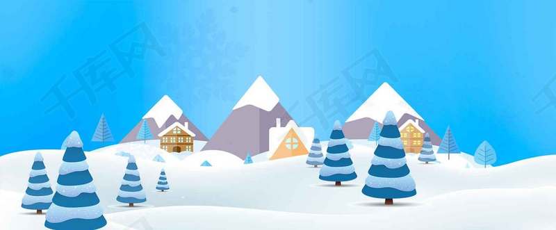 冬天冬季寒冷的雪景背景