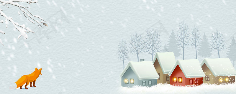 冬天冬季寒冷的雪景背景