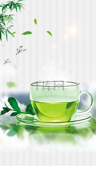 茶叶唯美绿色背景