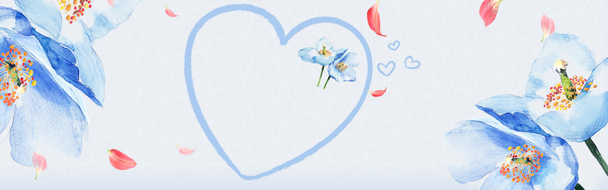 小清新手绘情人节banner海报背景背景图片素材