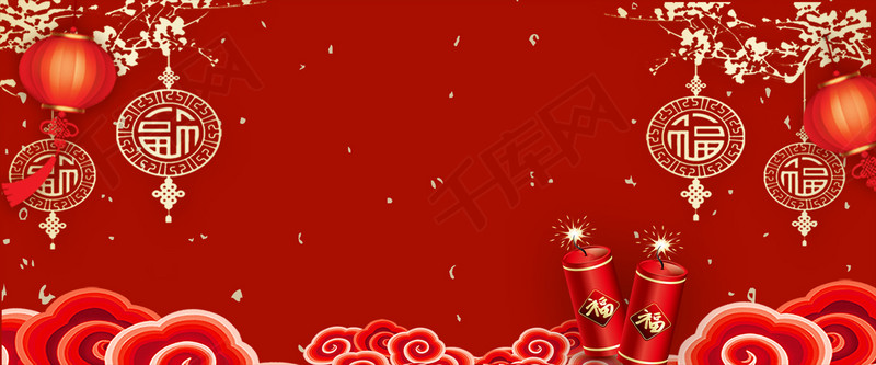 新年放鞭炮中国风背景