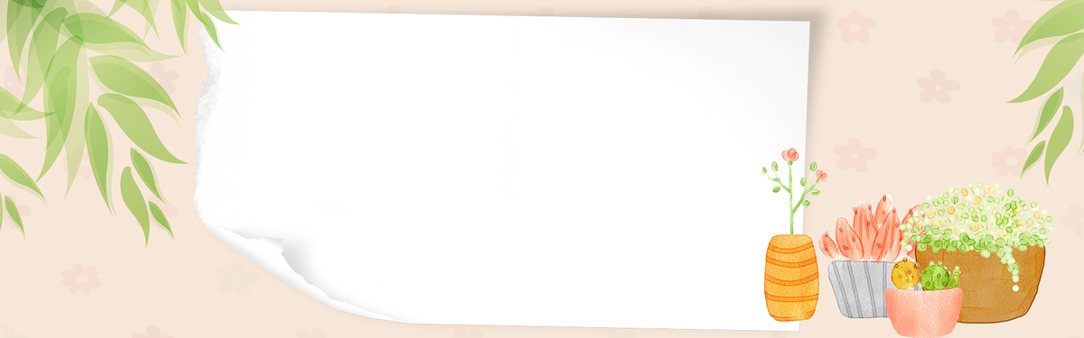 清新手绘叶子banner海报背景背景图片素材