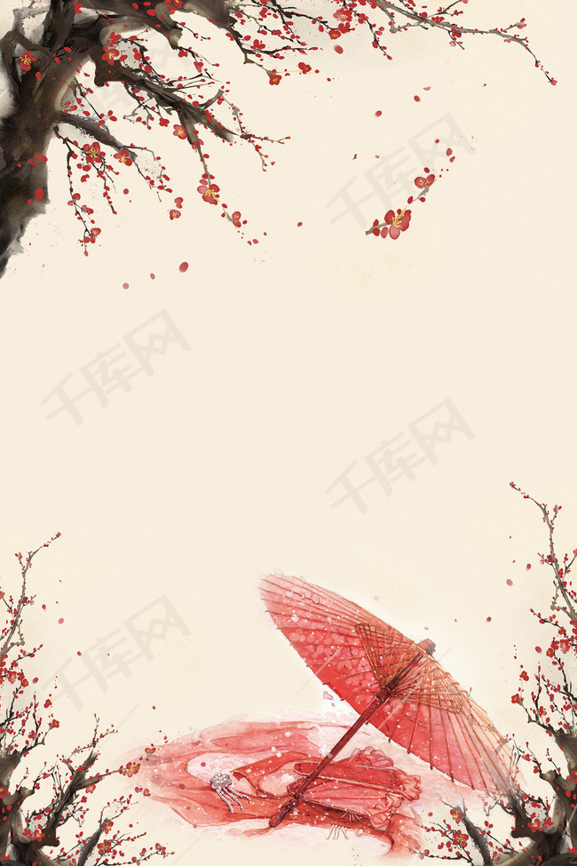 中国风梅花展宣传海报背景图片免费下载_广告背景/psd